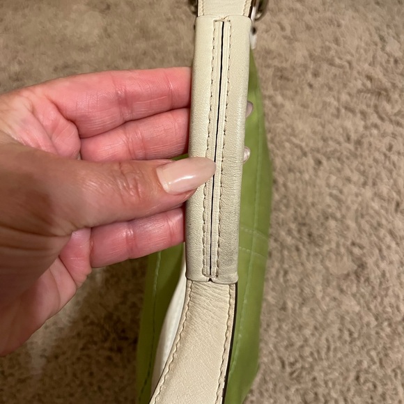 Y2K Coach Lime Green and Leather Soho boho shoulder Bag - Picture 6 of 12